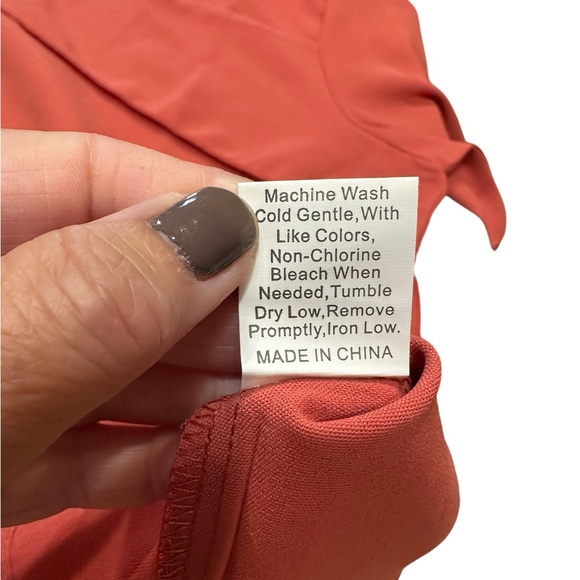 Rust Asymmetrical Swoop Collar Blouse - Picture 7 of 11